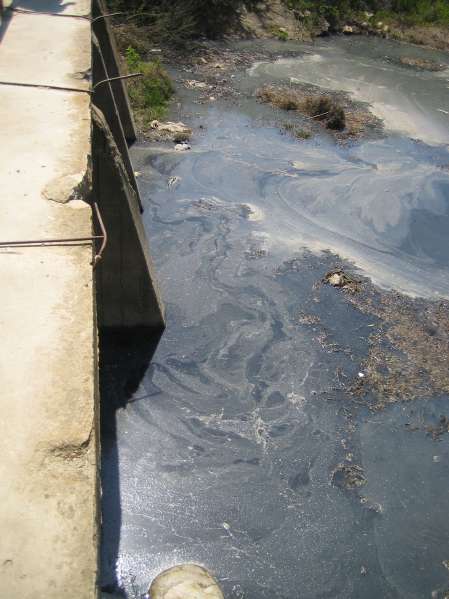 Polluted drainage canal